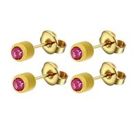 2 x Caflon Official Blu Ear Piercing Earrings Studs Pair Gold Plated Regular Size Crystal Rose Zircon - Bundled by GetInStyle Shop