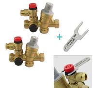 2 X Caleffi - 22mm Inlet Control Multibloc Valve Group 533002Cst / F0001021 + Prv Key