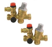 2 X Caleffi - 22mm Inlet Control Multibloc Valve Group 533002Cst / F0001021 (Twin Pack)
