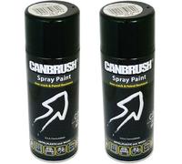 2 x CANBRUSH Spray Paint - For Metal Plastic & Wood 400ML Matt Finish- Flat Black