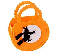 2 x Candy Bags - Fleece Shopping Bag, Felt Bucket - Gift Bag with Handle, Perfect Party Gift Bag for Trick or Treat, Snacks and Toys, Bag for, Witch Three-dimensional Bag, Siehe