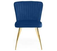 2 x Cannes Blue Fabric Dining Chair