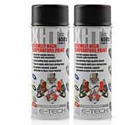 2 X Cans Of E-TECH 400ml XHT VHT Very High Temperature Paint - BLACK