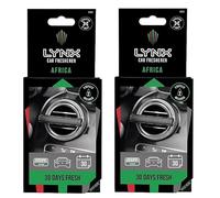 2 x Car Air Freshener Lynx AFRICA Aluminium Vent Including Refill Sticks