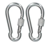 2 x Carabina Carbine Hook with Screw Gate 6mm MARINE GRADE Stainless Steel DK74