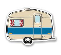 2 x Caravan Vinyl Sticker Decal Bike Laptop Car Camper Van Surf Beach Fun #5446 (10cm Wide x 8cm Tall)
