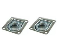 2 x Cargo lashing anchor plates ring for trucks & trailers floor mounted