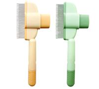 2 x Cat Comb and Dog Brush with Release Button, Release Button, Self-Cleaning Dog Brush for Long Hair and Short Hair, for Removing Pet Hair