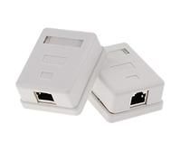 2 x Cat5e Single Port Surface Mount Outlet Box Face Plate Backbox Combo