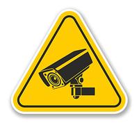2 x CCTV Warning Vinyl Sticker Decal Sign Shop Camera Laptop Tool Box #5389 (10cm Wide x 9cm Tall)