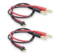 2 x Charging Cable with Mini T-Connector T-Dean Male to 2 x 4 mm Banana Plug 30 cm 14AWG High Current Silicone Cable Red Black for Lipo Battery