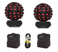2 x Chauvet DJ Rotosphere HP Quad Colour Sphere Mirror Ball with DMX Cable, Bags