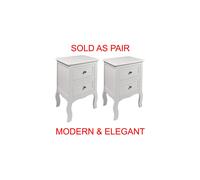 Hygrad Built to Survive 2 x White Wooden Free Standing Bedroom Bedside Nightstand Sold Pair Hygrad Built to Survive White
