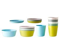 2 x Children's Bowl Tumbler and Plate Set of 6 of Each Item Multi Coloured Pastel