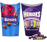 2 x Chocolate ASSORTED PACK 1 EACH Of Roses 290g, Heros 290g Sharing Perfect Pack For Every Occassions