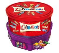 2 x Chocolate Tubs ASSORTED PACK 1 EACH Of Celebrations and Quality street Chocolate Tub - Mixed Chocolate Assortment, Individually Wrapped Sharing Chocolates for Christmas, Parties & Gifts