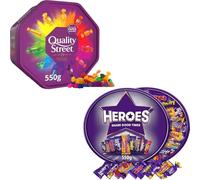2 x Chocolate Tubs ASSORTED PACK 1 EACH Of Heroes 550g, Quality Street 550g Sharing Tub Perfect For This Christmas