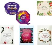 2 x Chocolate Tubs ASSORTED PACK 1 EACH Of Heroes 550g, Quality Street 550g - WITH ANY CHRISTMAS CARD