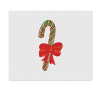 2 x 'Christmas Candy Cane With Red Bow' Microfibre Lens/Glasses Cleaning Cloths (LC00030937)