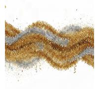 2 x Christmas Tinsel Silver and Gold Extra Long 10m Xmas Tree Bannister Fireplace Colourful Holiday Decoration Party Prop Pack Home Merry Décor Accessories