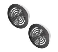 2 x Chrome Circle Air Vent Grille - 45mm - ABS Plastic - Silver Furniture Ventilation Cover.