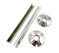 2 x Chrome Snappit Pipe Covers and Collars for Radiator Pipework