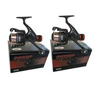 2 x CKR30 Black Fishing Reels Loaded with 6LB Line For Coarse Match Lake Ri