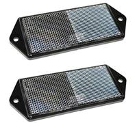 2 x Clear White Front Reflectors for Trailers, Trucks, Maypole, Square, Bracket
