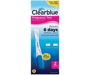 2 x Clearblue 6 Day Visual Early Detection Pregnancy Test Stick Kit 99% Accurate
