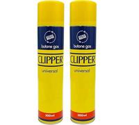 2 x Clipper Gas Refill Universal Fuel Canisters for Refillable Lighters Jet Torch BBQ Candle Camping Kitchen Lighters