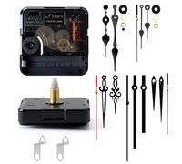 2 x Clock Movements for Wall Clock, Silent, Quartz Movement with Hands, 20 mm Shaft Length, Movements for Self-Installation with Hands, Clock Movement Replacement Parts, Radio Clock Movement for Wall