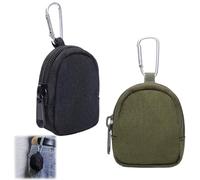 2 x coin purse with zip, small change purse, treat bag for dogs, key bag for outdoor use, tactical, nylon carry bag for outdoor hunting, camping, hiking