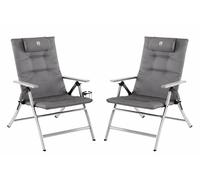 2 X Coleman Camping Chairs -5 Position Aluminium Sturdy Garden Seating Furniture