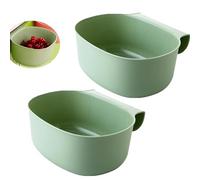 2 x collection tray for kitchen waste, drip tray, hanging waste bin, organic rubbish bin, hanging small bin for kitchen waste, for hanging rubbish bin, waste container (green)