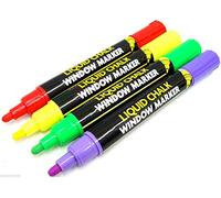 2 X Coloured Liquid Chalk Markers Blackboard Dry Wipe Neon Marker Pens Window Marker