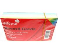 2 x Coloured Record Cards 5" x 3" Ruled Flash Cards Revision Flash Cards New