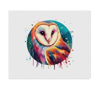 2 x 'Colourful Barn Owl' Microfibre Lens/Glasses Cleaning Cloths (LC00027743)