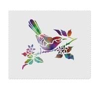 2 x 'Colourful Bird On Branch' Microfibre Lens/Glasses Cleaning Cloths (LC00019019)