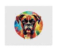 2 x 'Colourful Boxer Dog Portrait' Microfibre Lens/Glasses Cleaning Cloths (LC00027737)