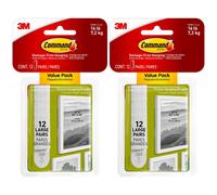 2 X Command 17206-12 Large Christmas Picture Hanging Strips 12 Sets