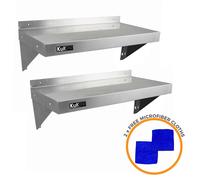 Stainless Steel Shelves Commercial Catering Kitchen Shelf 900-1940mm Pack of 2
