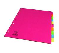 2 X Concord Divider 10-Part A4 160gsm Bright Assorted 50899+ Finchley Pen Free