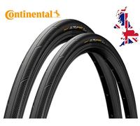 2 x Continental Ultra Sport 3 - 700 x 25c Bike Tyres & Tyre Lever Set Folding