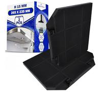 2 x Cooker Hood Filter Active Carbon 265x235x15mm for Electrolux for Franke