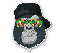 2 x Cool Gorilla Vinyl Stickers Decal Laptop Car Bike Helmet Ape Monkey #6696 (8cm Wide x 10cm Tall)