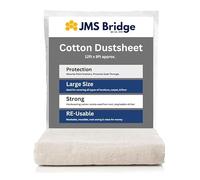 2 x Cotton Dust Sheets 12'x9' (3.6m x 2.7m) - Reusable & Washable Drop Cloths for Painting, Decorating, Furniture & Floor Protection