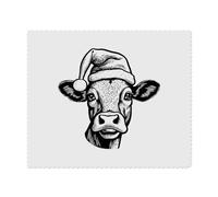 2 x 'Cow Wearing a Santa Hat' Microfibre Lens/Glasses Cleaning Cloths (LC00024263)