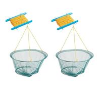 2 x Crab Line Nets - Handheld Crabbing Nets with 50cm Mesh & Metal Rings - Outdoor Crab Line Catching Kit for Kids & Adults - Catch Crabs Shrimps Small Fish - Family Beach Fun