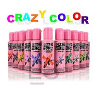 2 x CRAZY COLOR SEMI PERMANENT HAIR DYE 100 ML With Gloves Tint Brush