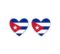 2 x Cuba Flag Heart Temporary Tattoo Cuban Team support